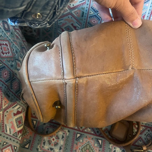 Massimo leather bag used, tan color
