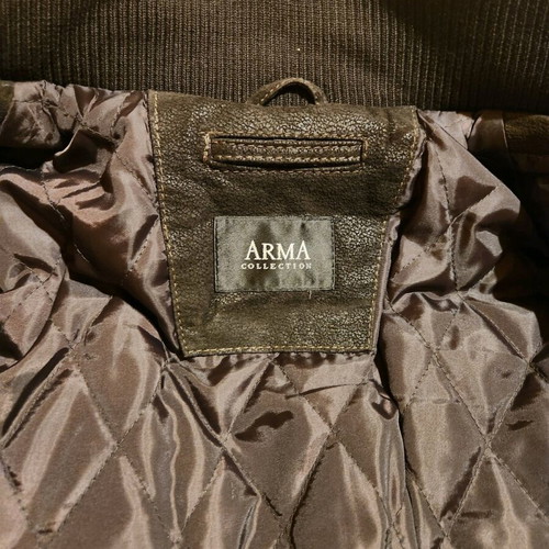 Arma men's leather jacket new, brown, size 50