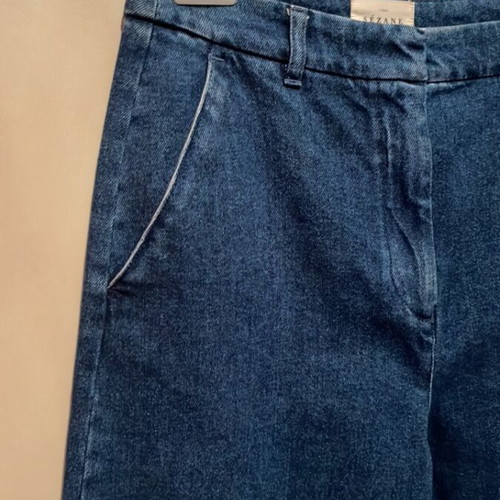 Sezane Jean wide high-waisted blue size M like new