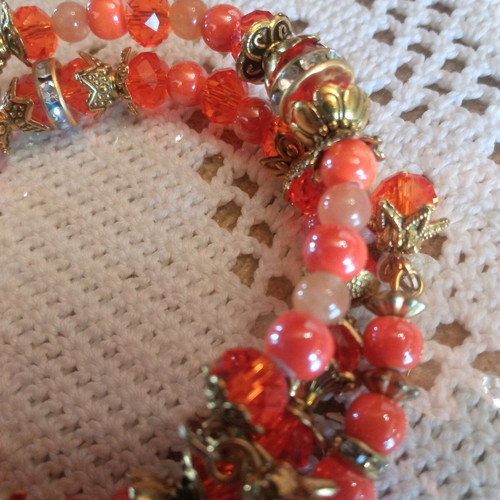 Handmade orange boho bracelet new