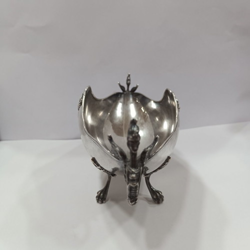 Vintage Soviet Silver-Plated Coupe Navette by Moscow Jewelry Factory 1971