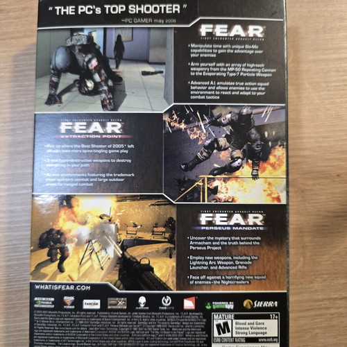 Fear Platinum Collection PC game like new, includes 3 titles