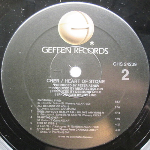 Cher Heart of Stone record used, rock