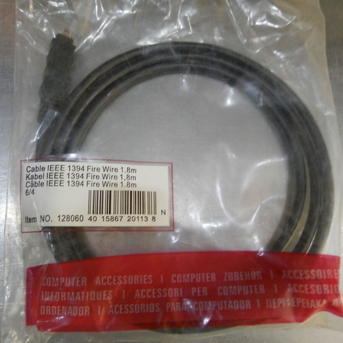 Cable IEEE 1394 Firewire 1.8m 6-4 vintage for retro laptop like new