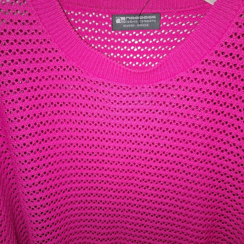 Knitted blouse perforated with zaponé sleeve like new, pink