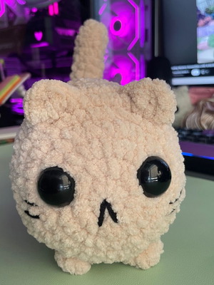 Cat Loaf Plushie handmade, beige, made to order