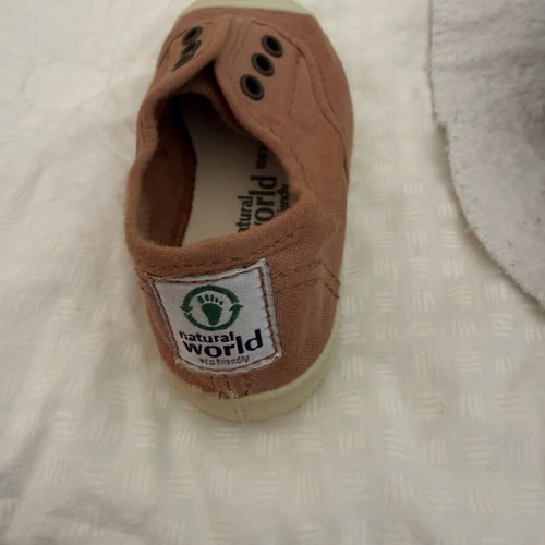 Canvas unisex kids shoes new, size 23, beige brown