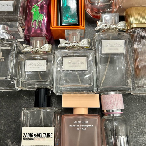 Empty perfume bottles like new, pack of 19 pieces