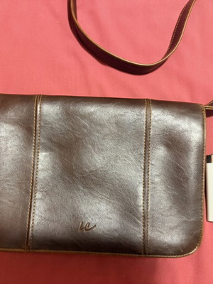 Vintage Liz Claiborne dark brown leather crossbody bag like new