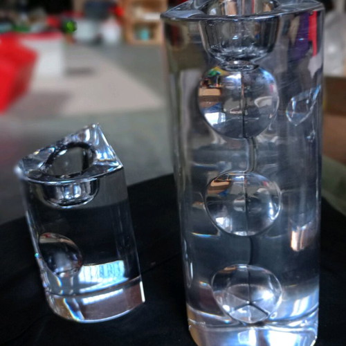 Vintage crystal vase set Liza Mori like new