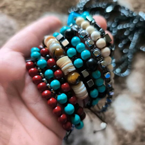 Bracelets with semi-precious stones new, handmade