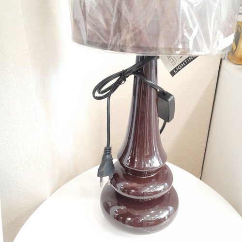 Semi-porcelain table lamp 56cm dark brown new