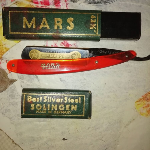 Vintage Solingen Special MARS Gold Razor 42 6/8 near mint