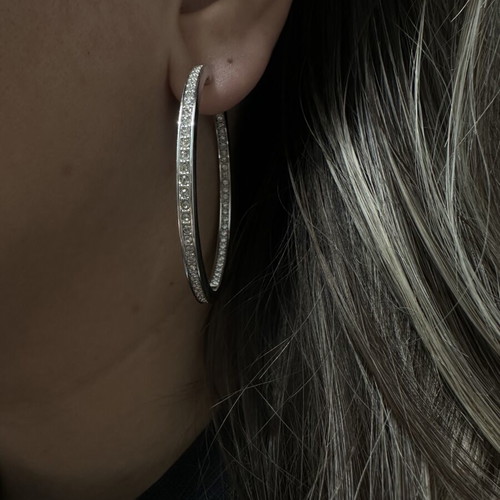 Swarovski large hoop earrings like new, 5 cm, crystal decorated