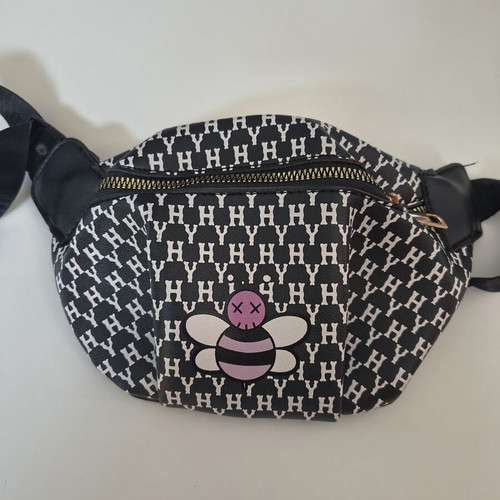 Children's waist bag like new, black with bee print