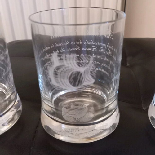 Vintage Famous Grouse collectible whiskey glasses set of 3, new