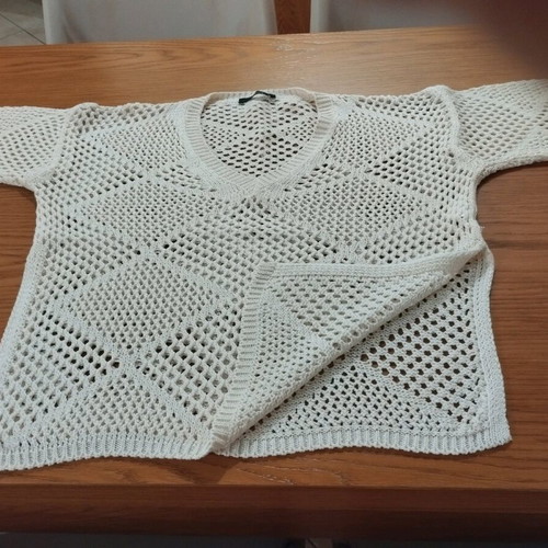 Knitted spring cotton sweater like new, beige, size S