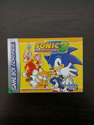Ръководство Sonic Advance 3 Gameboy Advance употребявано
