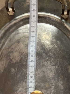 Covered platter used, elongated