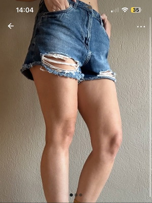 Pink Woman denim shorts high waist size S like new