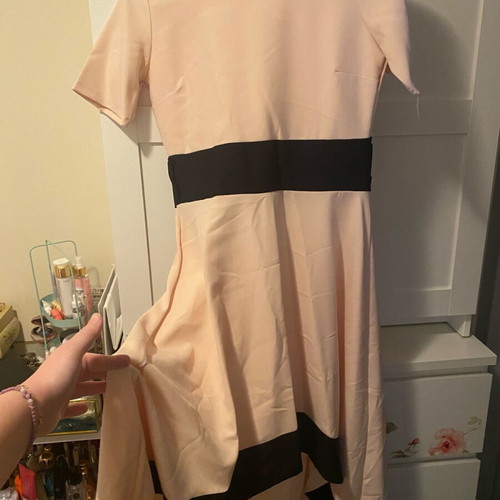 Kate London dress new, asymmetrical, black and beige
