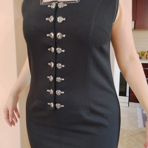 Dress with Buttons and Slit like new, black, size M