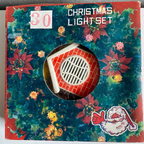 Christmas hanging wreath with thorn lights used, vintage