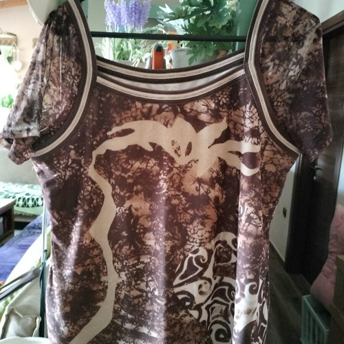 Blouse with transparency and elastic cotton lining used, size L