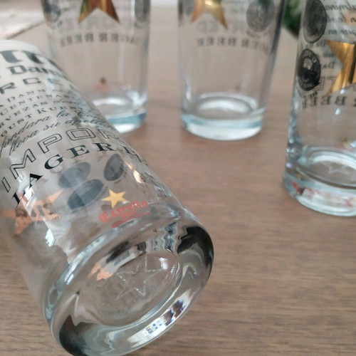Estrella beer glasses new, 2x400ml & 2x300ml Ritzenhoff crystal