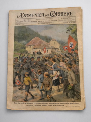 La Domenica del Corriere newspaper used, October 1938, World War II era