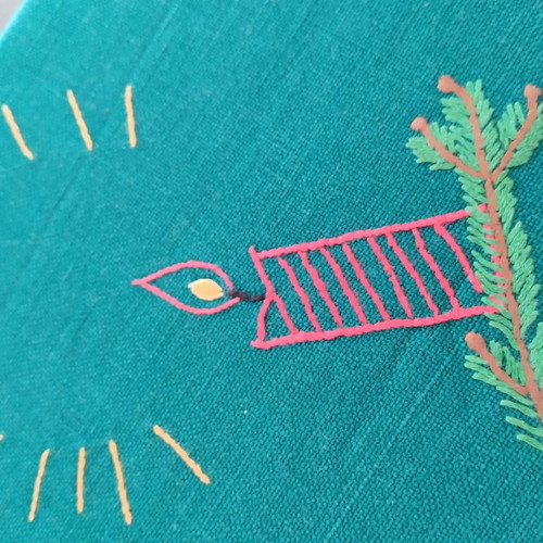 Christmas tablecloth like new with handmade embroidery 125x95 cm