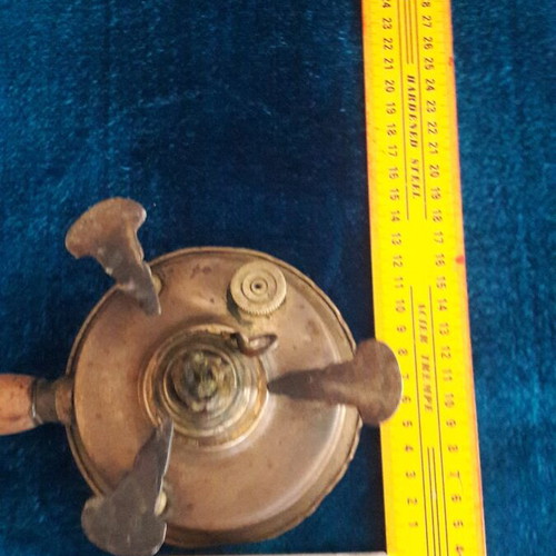 Vintage brass gas burner used with slight base deformation