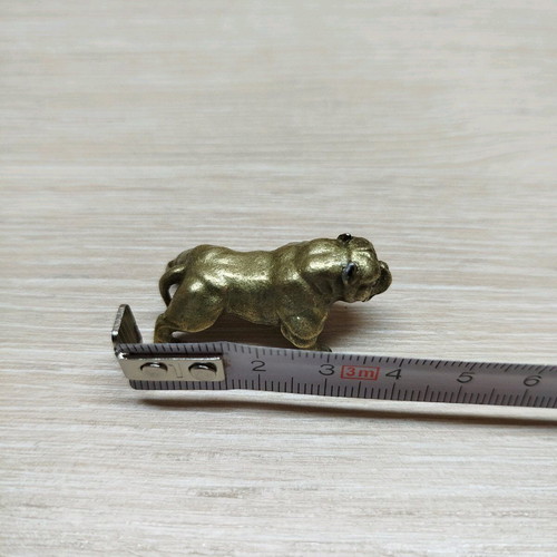 Bulldog miniature made of brass new, antique gold tone