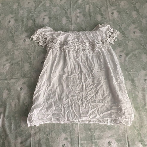 Off Shoulder White Top with Lace Used