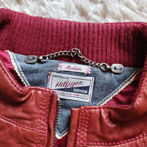 Hilfiger Denim Heritage Collection leather jacket size M like new
