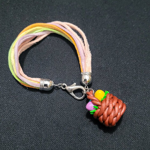 Easter bracelet like new, multicolored, handmade from polymer clay