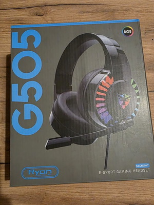 Gaming headphones with microphone and RGB, wired, new