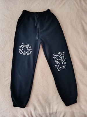 Bershka cotton fleece pants size XS-S like new, black