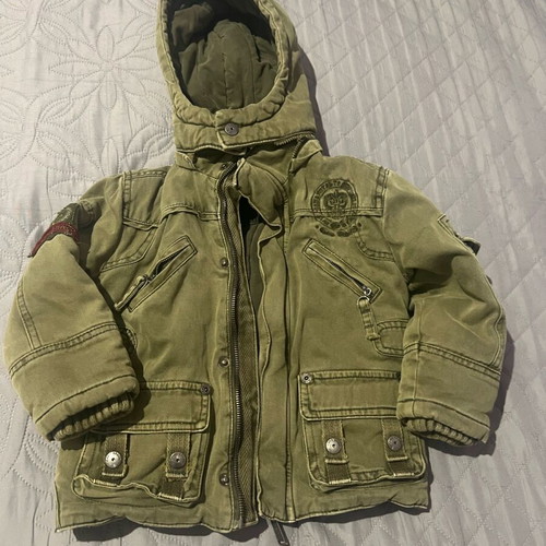 Children's winter parka jacket khaki like new No 2