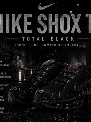 Nike Shox TL sneakers, total black, size 46