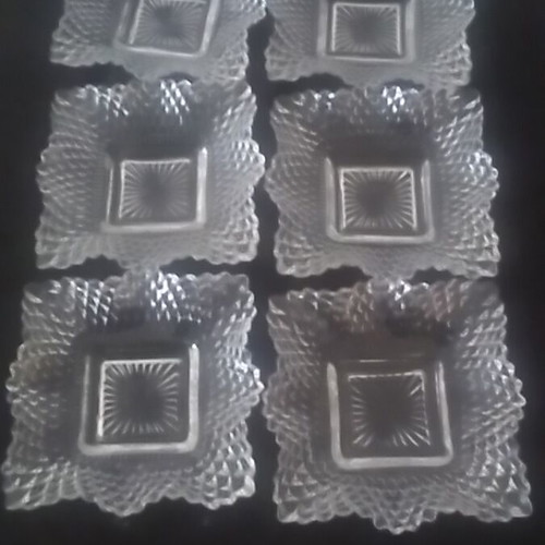 Square vintage dessert plates like new, set of 6 pieces