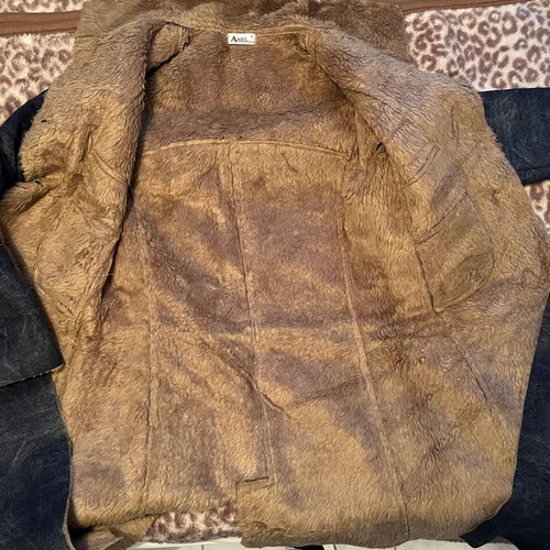 Women's coat used Anel blue and brown, size S