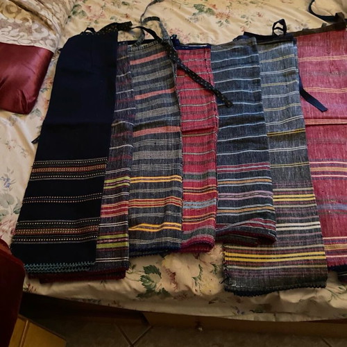 Handmade woven aprons unused vintage 1970