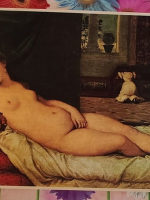 Vintage Art Print Τιτσιάνο Η Αφροδίτη του Ουρμπίνο μεταχειρισμένο, ανάγλυφη υφή