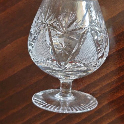 Brandy glasses made of Bohemian crystal like new, set of 6