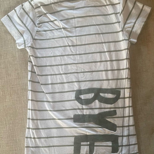 Children's t-shirt used for boy 8 years old, white and green