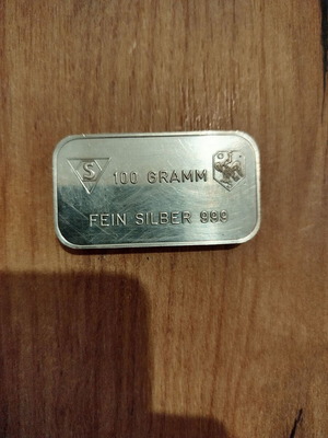 Silver bar 100g like new investment grade 999