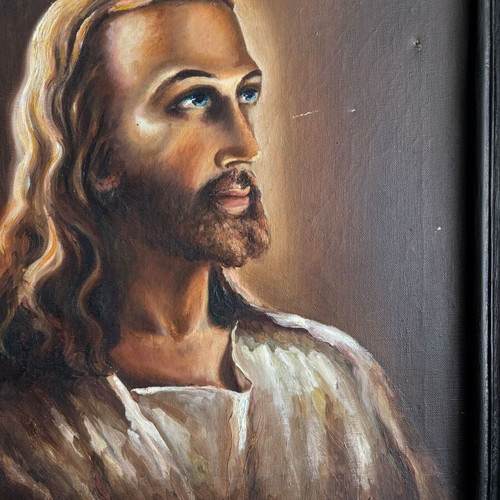 Painting Head of Jesus Christ used, canvas copy