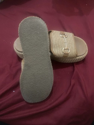Platform slippers size 39, beige