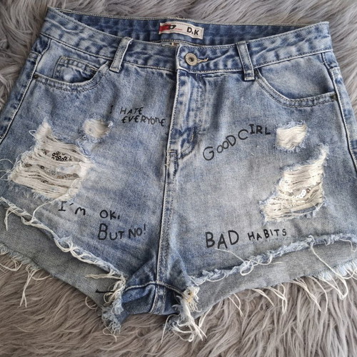 D jeans women's denim shorts size M used, blue